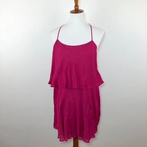 NWT Haute Hippie Pink Tiered Mini Dress, sz Large
